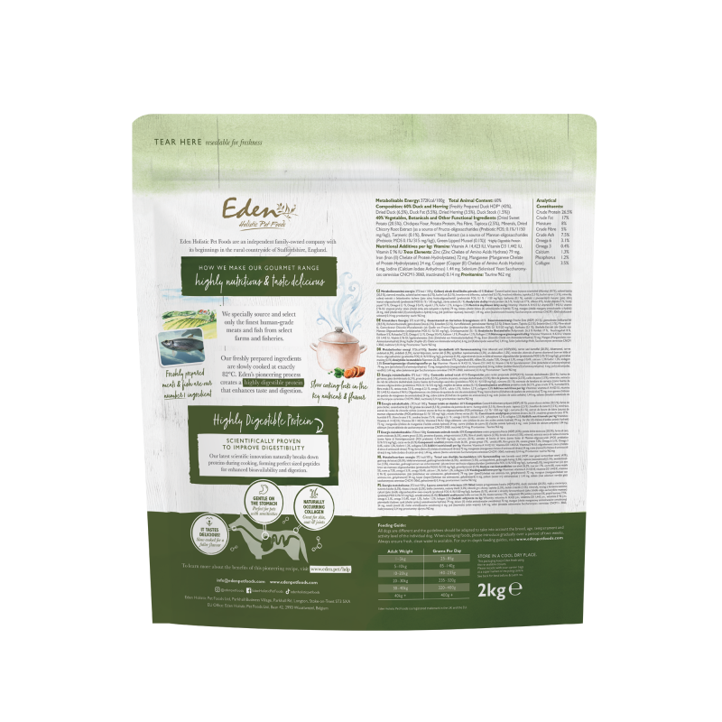 Gourmet Range Duck & Herring 2KG Eden Holistic Pet Foods
